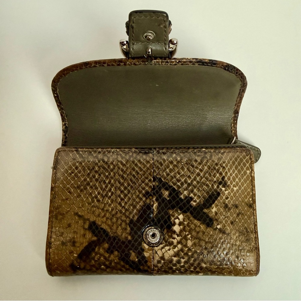 Coach Soho Python Embossed Snakeskin Leather Wall… - image 10